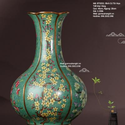 BÌNH CỦ TỎI HỌA TIẾT MAI VÀNG